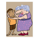 Squeeze your cheeks postcard