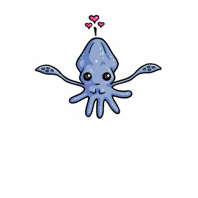 Cute Anime Squid. Squid Love Clothing Shirt by