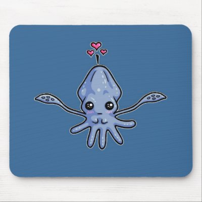 Squid Love Mouse Pad by Ultravioletbat