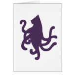 Squidcat (purple) greeting card