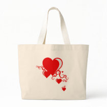 squiggle hearts. tote bags