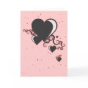 squiggle hearts. grey. cards
