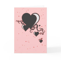 squiggle hearts. grey. cards