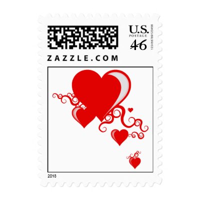 squiggle hearts. Postage