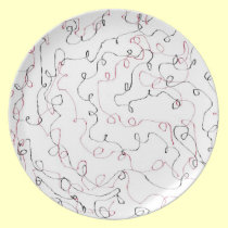 Squiggles Red and Black plates