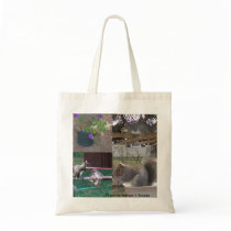 Squirell Collage Canvas Bags