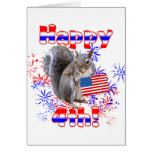 Squirrel 4th of July Greeting Cards