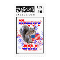 Squirrel 4th of July postage