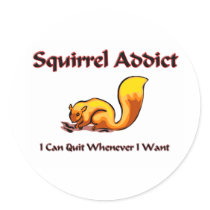 Squirrel Addict stickers by AnimalShirts Squirrel Addict stickers