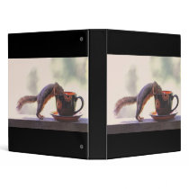 Squirrel and Coffee Cup Vinyl Binder