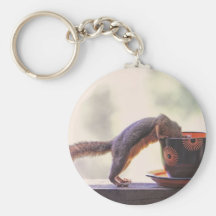 Squirrel and Coffee Cup Key Chains