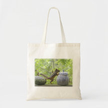 Squirrel and Cookie Jar Canvas Bags