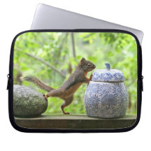 Squirrel and Cookie Jar Computer Sleeves
