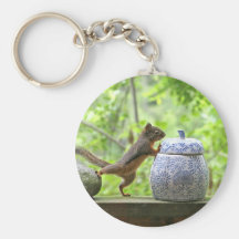 Squirrel and Cookie Jar Keychain