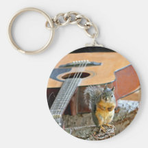 Squirrel and Guitar Key Chains