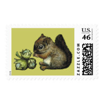 Squirrel and hazelnuts postage by tanyabond Squirrel and hazelnuts postage