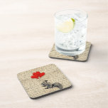 Squirrel and heart balloons drink coaster