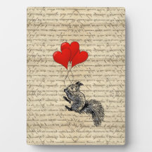 Squirrel and heart balloons photo plaques