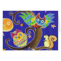 squirrel and owls card