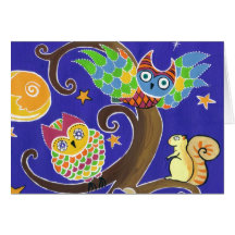squirrel and owls card