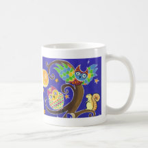 squirrel and owls coffee mugs