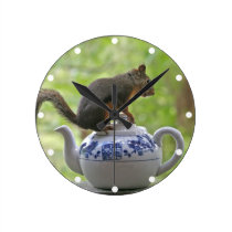 Squirrel and Teapot wall clocks