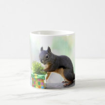 Squirrel and Wrapped Present Mugs