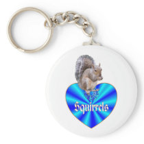 Squirrel Blue Heart keychains