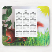 Squirrel calendar mousepad mousepads