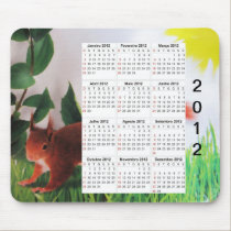 Squirrel calendar mousepad mousepads
