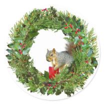 Squirrel Candle Wreath stickers