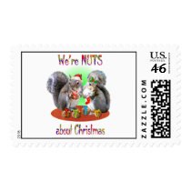 Squirrel Christmas Nuts postage