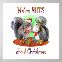 Squirrel Christmas Nuts Print
