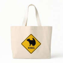 Squirrel Crossing Highway Sign Bag