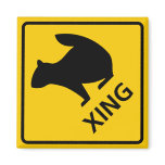 Squirrel Crossing Highway Sign Fridge Magnets