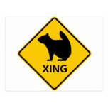 Squirrel Crossing Highway Sign postcards