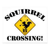 Squirrel Crossing Road Sign Poster