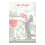 Squirrel Drinking a Cocktail Customizable Template Stationery