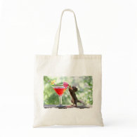 Squirrel Drinking Cocktail Canvas Bag