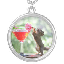 Squirrel Drinking Cocktail Pendant