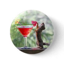 Squirrel Drinking Tropical Drink Buttons