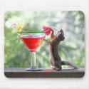 Squirrel Drinking Tropical Drink Mousepad