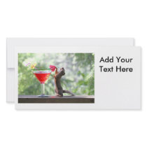 Squirrel Drinking Tropical Drink Photo Cards