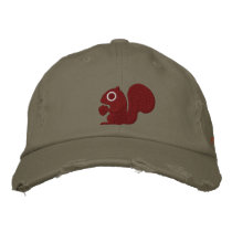 Squirrel Embroidered Hats