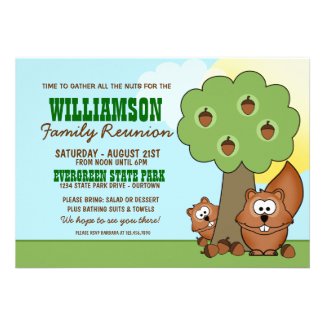 Squirrel Family Reunion Invitations
