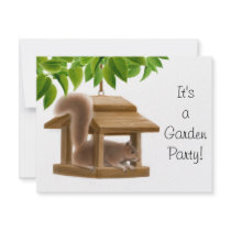 Squirrel Garden Party Invitation by twopurringcats Squirrel Garden Party Invitation