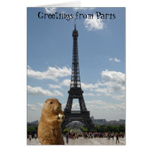 Squirrel Greetings from Eiffel Tower Card