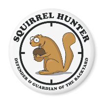 Squirrel Hunter Fridge Magnet