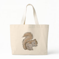 Squirrel Illustration Canvas Bags