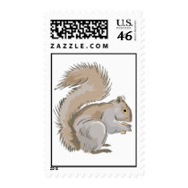 Squirrel Illustration Postage Stamps